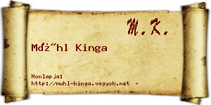 Mühl Kinga névjegykártya